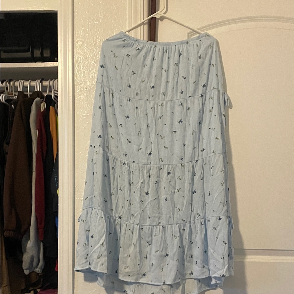 No Boundaries Light Blue High Low Skirt